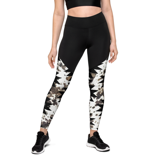 Aztec Cowhide Sports Leggings