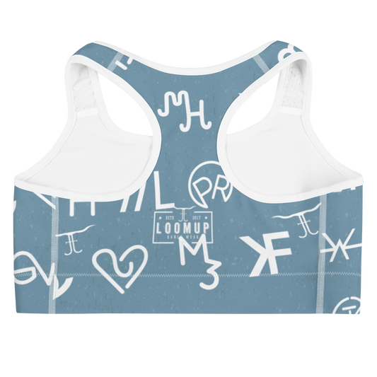 Blue Cattle Branding Sports bra