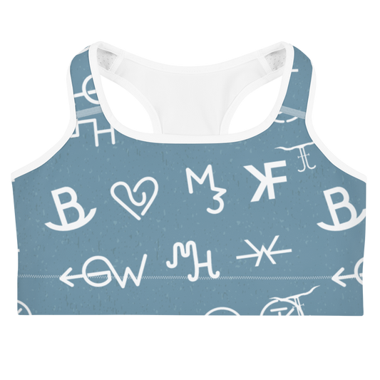 Blue Cattle Branding Sports bra