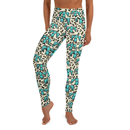 Cheetah Blue Yoga Leggings