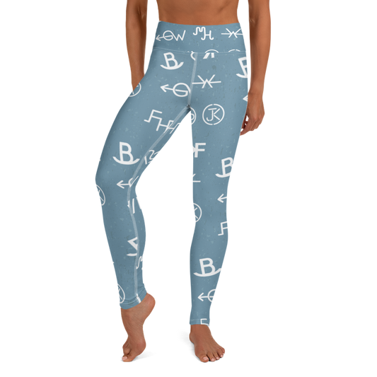 Blue Cattle Branding Yoga Leggings