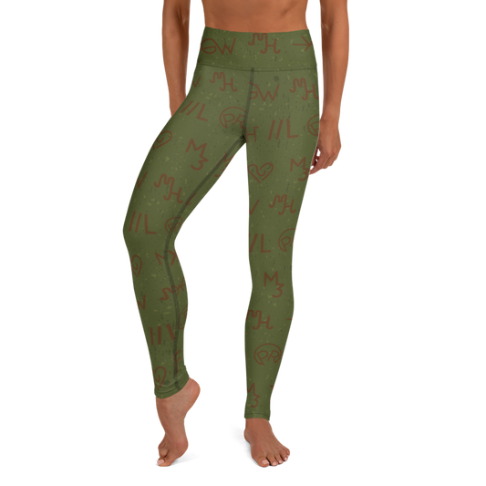 Green Cattle Branding Yoga Leggings