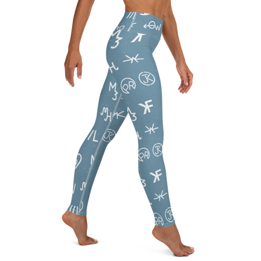 Blue Cattle Branding Yoga Leggings