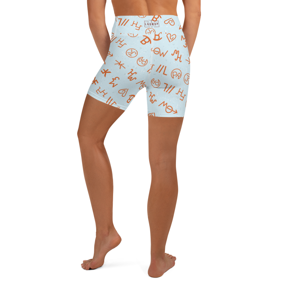 Blue Cattle Branding Yoga Shorts