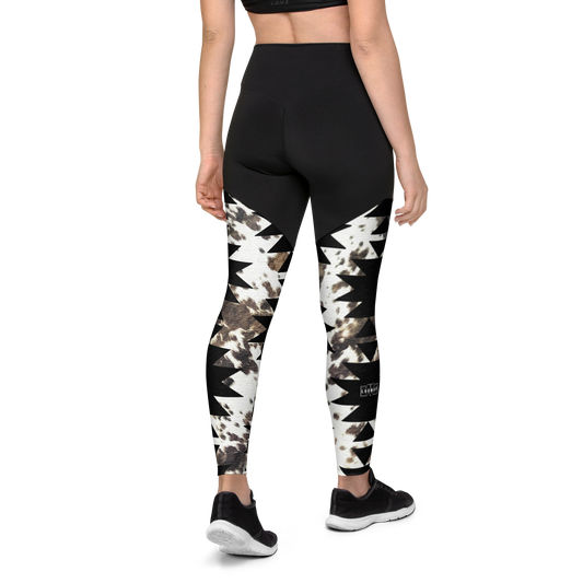 Aztec Cowhide Sports Leggings